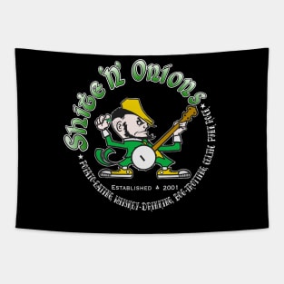 Shite 'n' Onions Folk Punk Banjo Leprechaun (White print) Tapestry