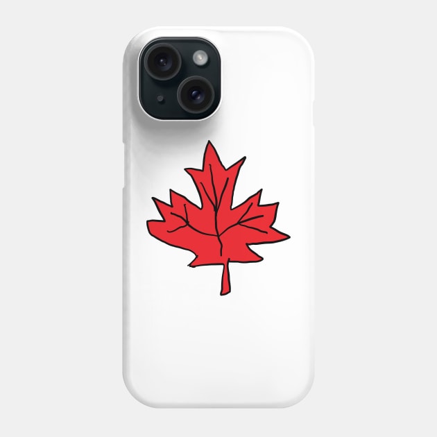 Red Maple Leaf. A beautiful, cute red maple leaf design. Phone Case by Blue Heart Design