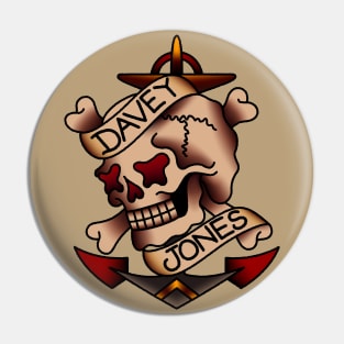 OldSalt American Traditional Davey Jones Nautical Skull Pin