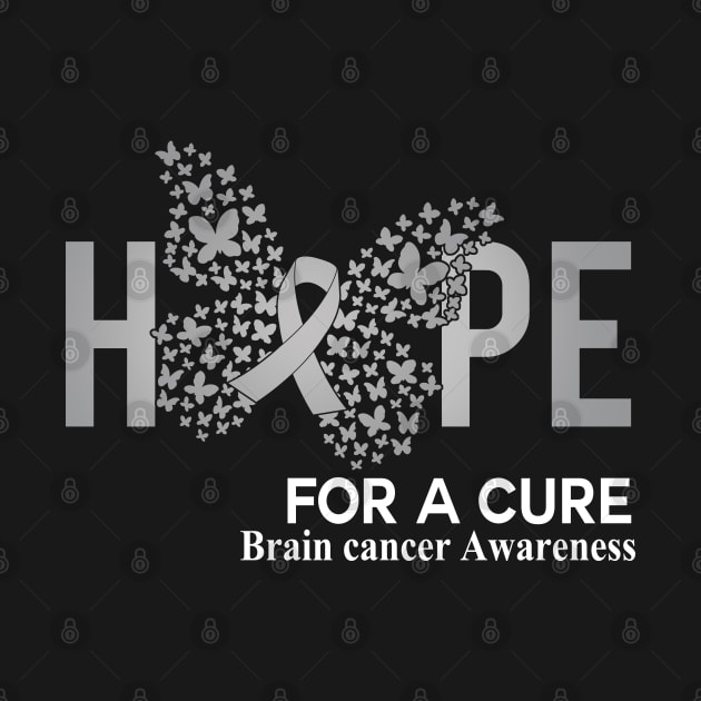 Hope For A Cure Butterfly Gift Brain cancer by HomerNewbergereq