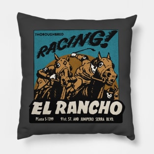 Vintage Horse Racetrack Pillow