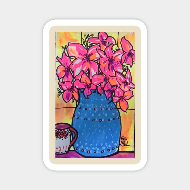 Flower lover Magnet by Miriam de la Paz