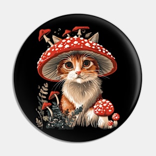 Cottagecore Aesthetic Cat Meadows Pin