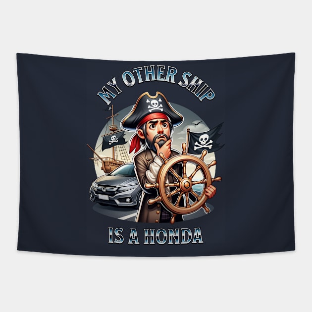 Funny Pirate Ship Tapestry by Bootylicious