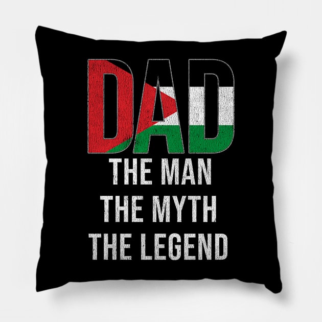 Palestinian Dad The Man The Myth The Legend - Gift for Palestinian Dad With Roots From Palestinian Pillow by Country Flags