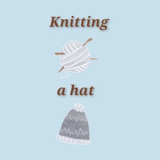 Knitting A Hat T-Shirt