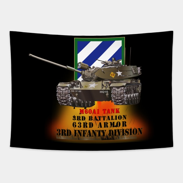 3rd Bn 63rd Armor - 3rd Inf Div - M60A1 Tank  X 300 Tapestry by twix123844