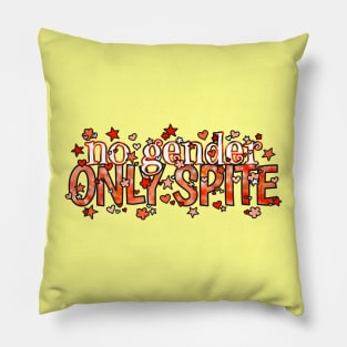 No Gender. Only Spite. Orange Pillow