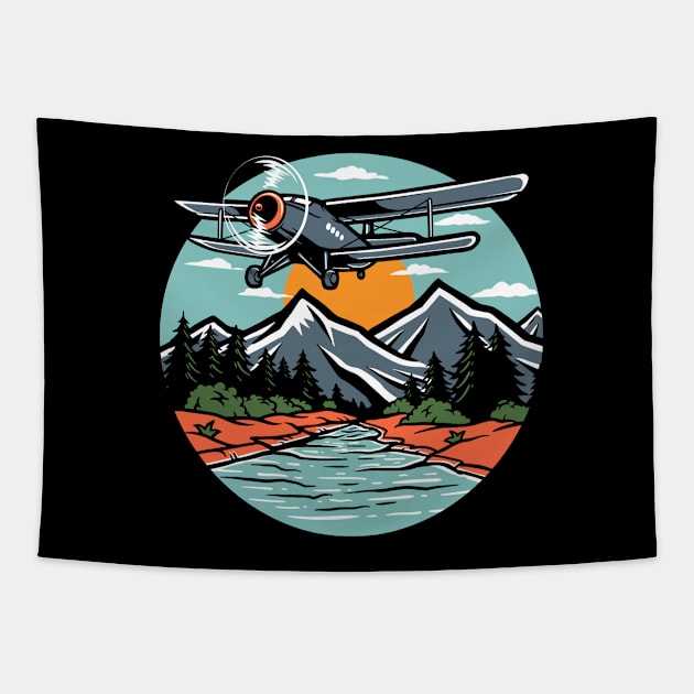 Biplane club Tapestry by cithu09