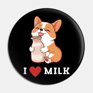 Cute Dog Milk Funny Pin