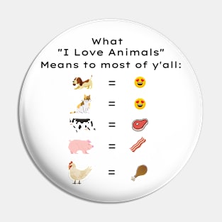 I Love Animals Shirt Pin