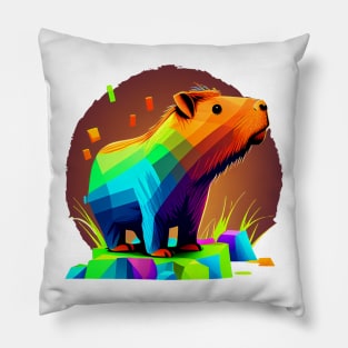 Colourful capybara Pillow