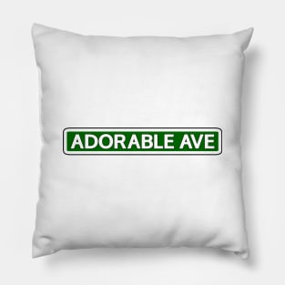 Adorable Ave Street Sign Pillow