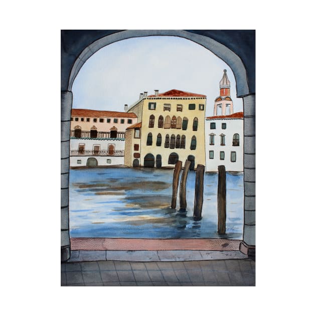 Venice Whimsical Mixed Media Art Piece by Sandraartist