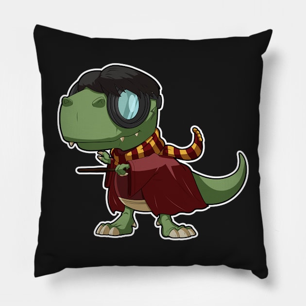 Dino wizard Pillow by DinoTropolis