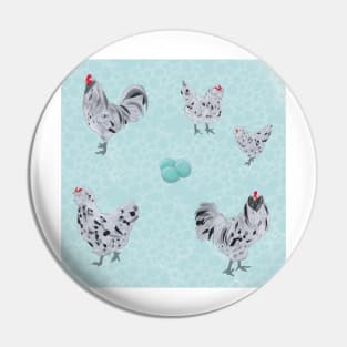 Splash Ameraucana Pattern Blue Pin