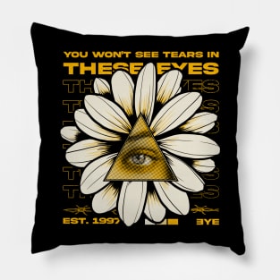 Flower Eye Sad Vaporwave Illuminati Pyramid Tears Sunflowers Pillow