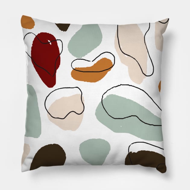 Fall Solid Color Pebbles Pillow by Carolina Díaz