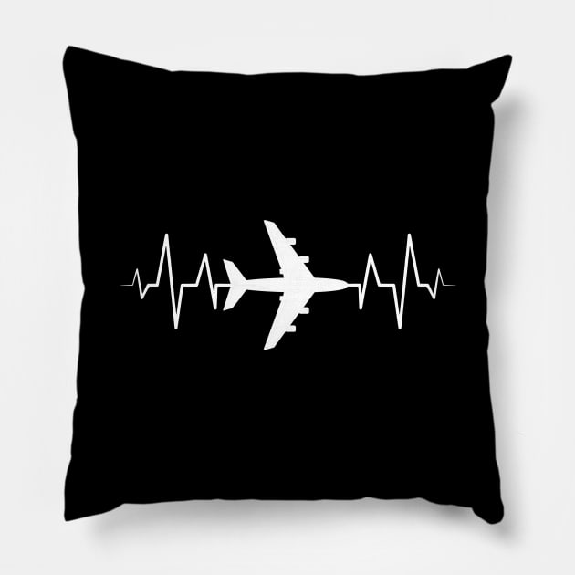 Awesome Airplane Heartbeat Pilot Piloting Aviation Pillow by theperfectpresents