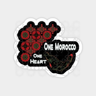 One Heart One Morocco Proud Support Morocco Magnet