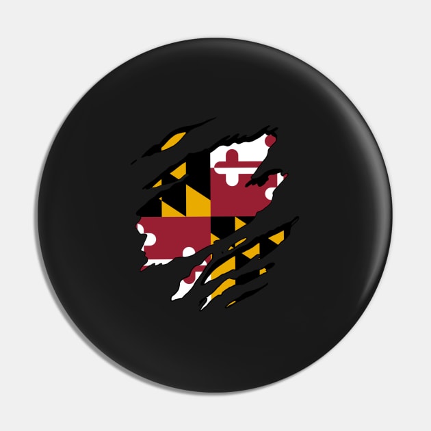 Maryland Flag Rip Away Pin by rk33l4n