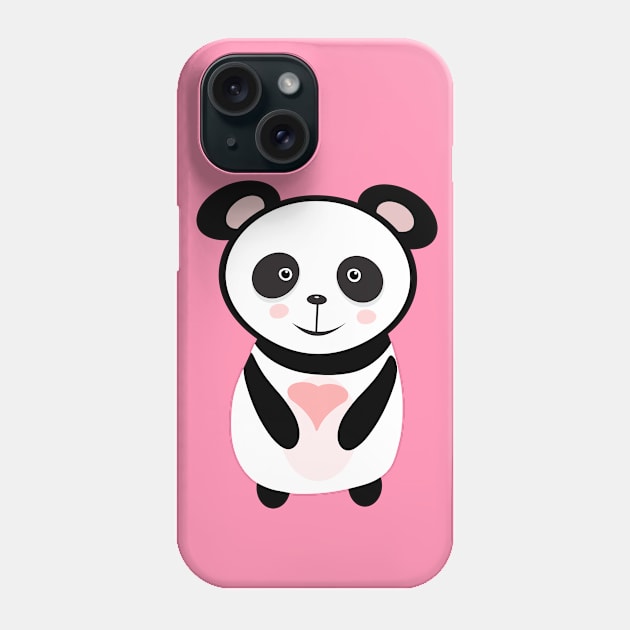 Panda holding love heart Phone Case by Abdydesigns