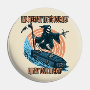 Surfing Grim Reaper Pin