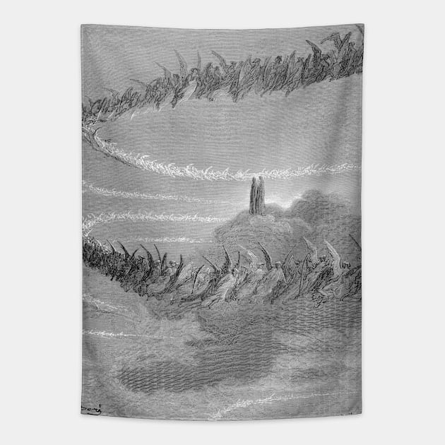 High Resolution Gustave Doré Paradiso Illustration The Just Souls of Jupiter Tapestry by tiokvadrat