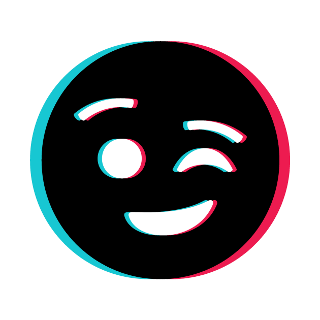 TikTok wink emoji smiley Black by ThingyDilly
