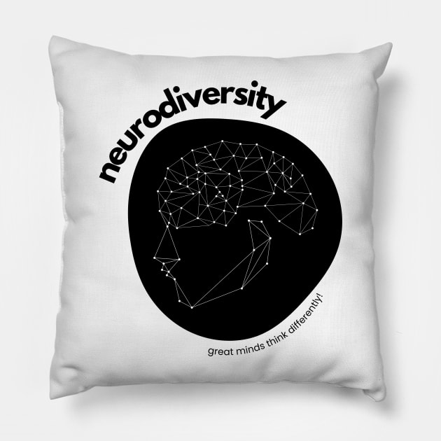 neurodiversity: great minds think differently! Pillow by shoreamy