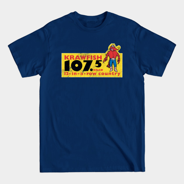 Discover Krawfish 107.5 Louisiana / Defunct 90s Radio Station - Radio Station - T-Shirt