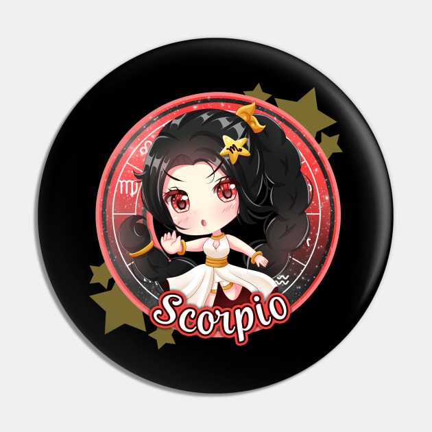 Chibi Scorpio Pin by My Tribe Apparel