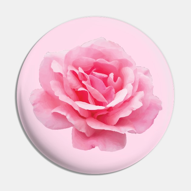 A Big Pink Rose Flower Pin by Spirit Animals 21