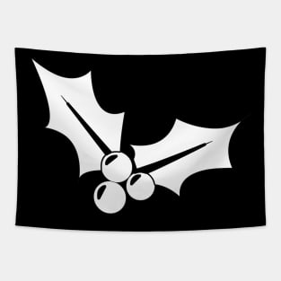 Christmas Mistletoe - Black and White Tapestry