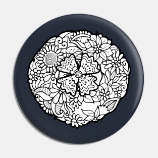 Zentangle flower Pin