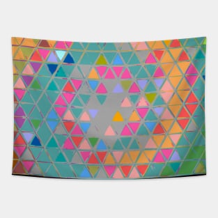 Rainbow Colorful Hippie Tiles Tapestry