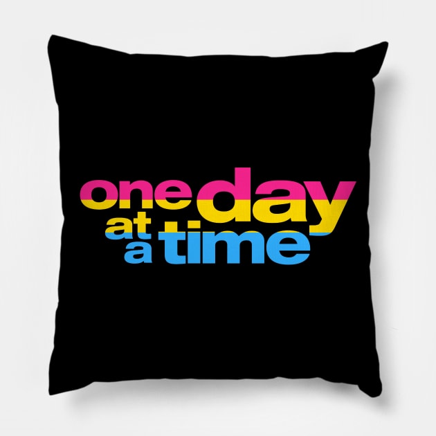 Pan Pride / One Day at a Time Logo Pillow by brendalee