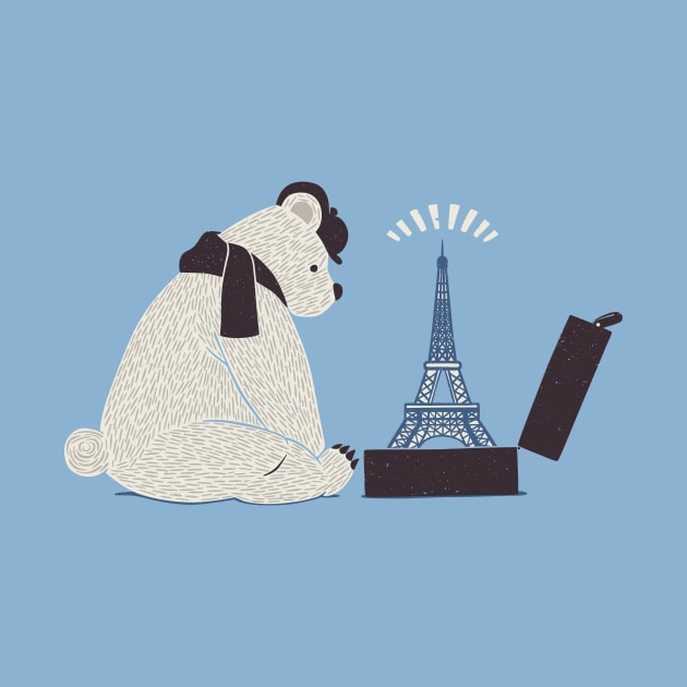 Traveler Tourist Eiffel Tower Bear Paris by Tobe_Fonseca