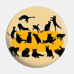 Cute Black Cats on the Couch Pin