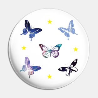 Butterfly Galaxy Circle with Sticker Pack Pin