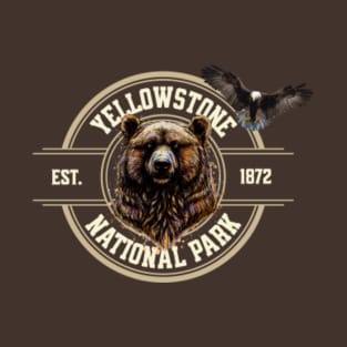 Bear Yellowstone National Park Eagle T-Shirt