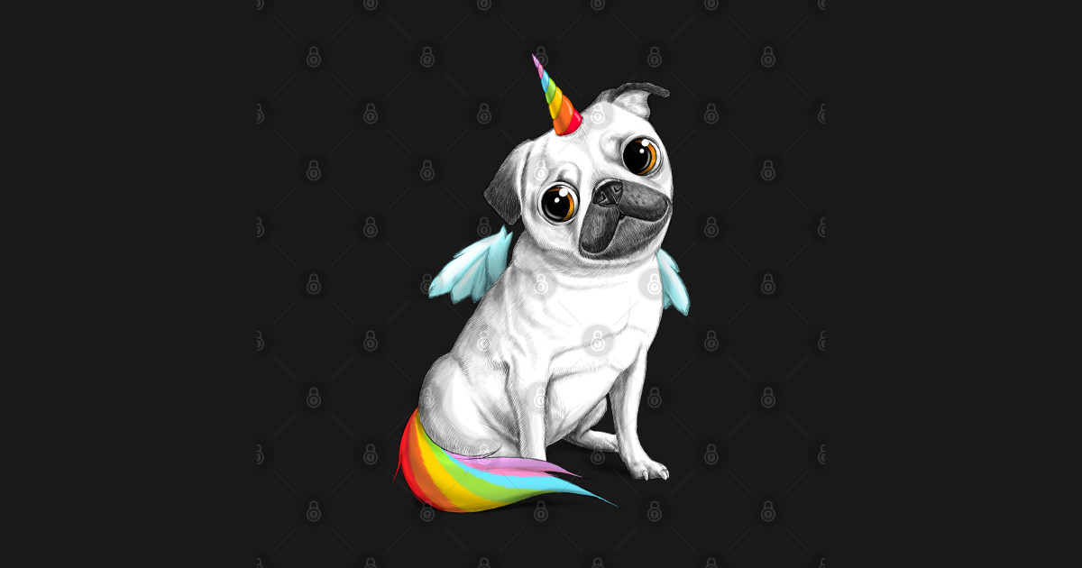 Pug unicorn Pug Pillow TeePublic