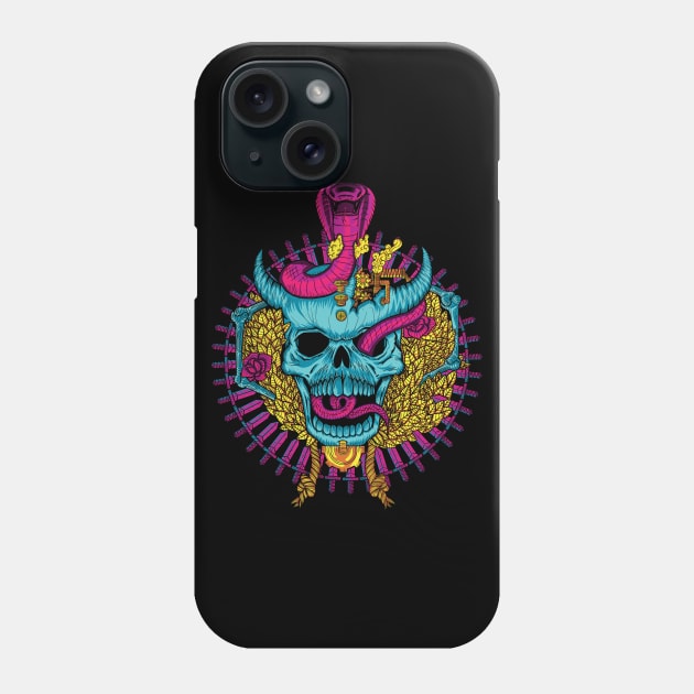 Skul and Snake Phone Case by gastaocared