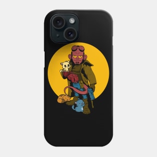 Hellboy loves kitties Phone Case