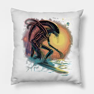 Alien surfing 88066 Pillow