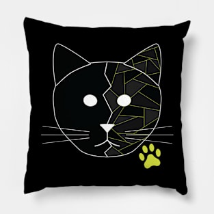 Black Geometric Cat Pillow