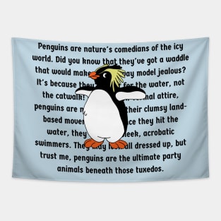 Funny Penguins Facts Tapestry