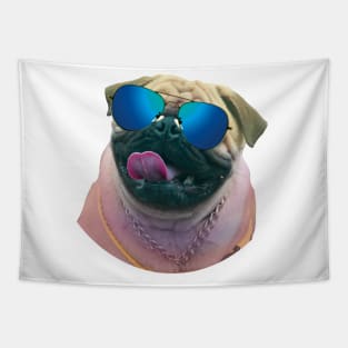 dog wearing sunglasses Tapestry