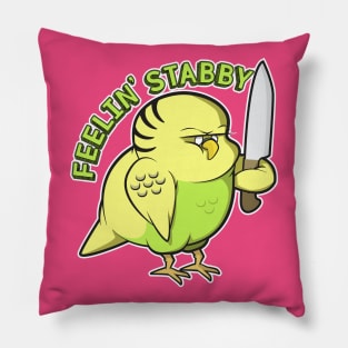 budgie "feeling stabby" Pillow