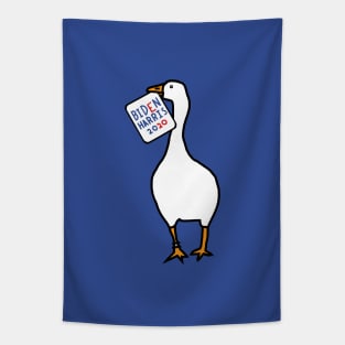 Small Goose with Stolen Biden Harris Sign Tapestry